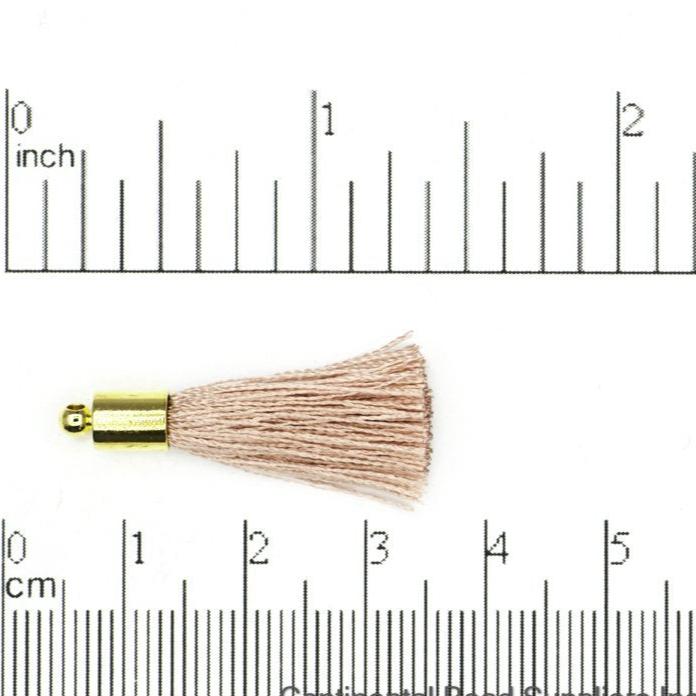 27mm - 30mm Large Silk Tassel with Gold Cap - Sold by the Piece - Nickel-Free Brass Cap - Multiple Fabric Colors