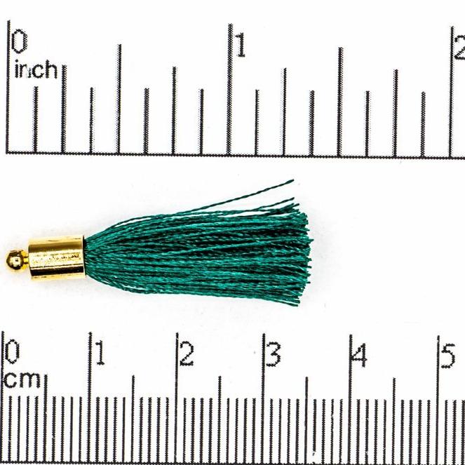 27mm - 30mm Large Silk Tassel with Gold Cap - Sold by the Piece - Nickel-Free Brass Cap - Multiple Fabric Colors