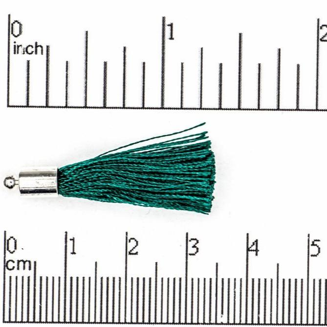 27mm - 30mm Large Silk Tassel with Silver Cap - Sold by the Piece - Nickel-Free Brass Cap - Multiple Fabric Colors