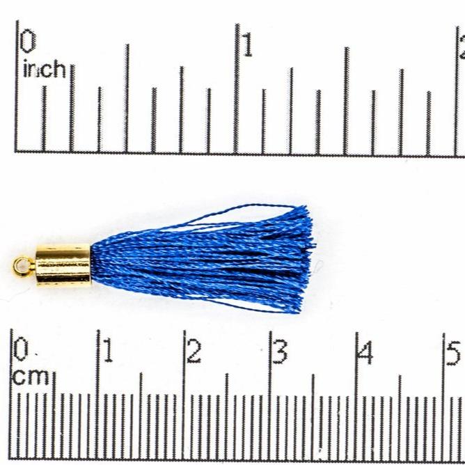 27mm - 30mm Large Silk Tassel with Gold Cap - Sold by the Piece - Nickel-Free Brass Cap - Multiple Fabric Colors