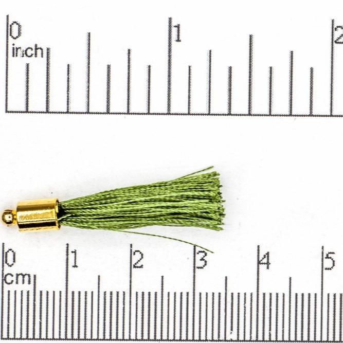 27mm - 30mm Large Silk Tassel with Gold Cap - Sold by the Piece - Nickel-Free Brass Cap - Multiple Fabric Colors