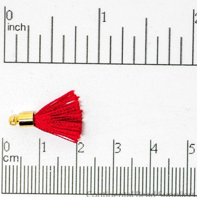 17mm-20mm Small Silk Tassel with Gold Cap - Sold by the Piece - 1mm Loop - Available in Multiple Colors