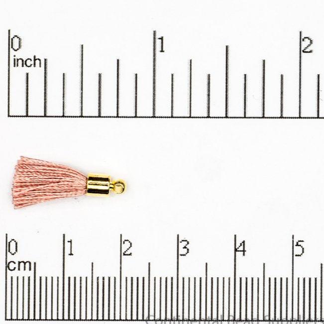 17mm-20mm Small Silk Tassel with Gold Cap - Sold by the Piece - 1mm Loop - Available in Multiple Colors