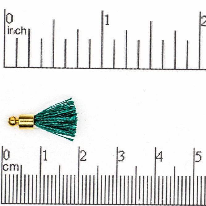 17mm-20mm Small Silk Tassel with Gold Cap - Sold by the Piece - 1mm Loop - Available in Multiple Colors