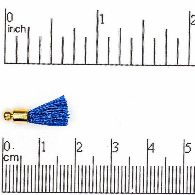 17mm-20mm Small Silk Tassel with Gold Cap - Sold by the Piece - 1mm Loop - Available in Multiple Colors