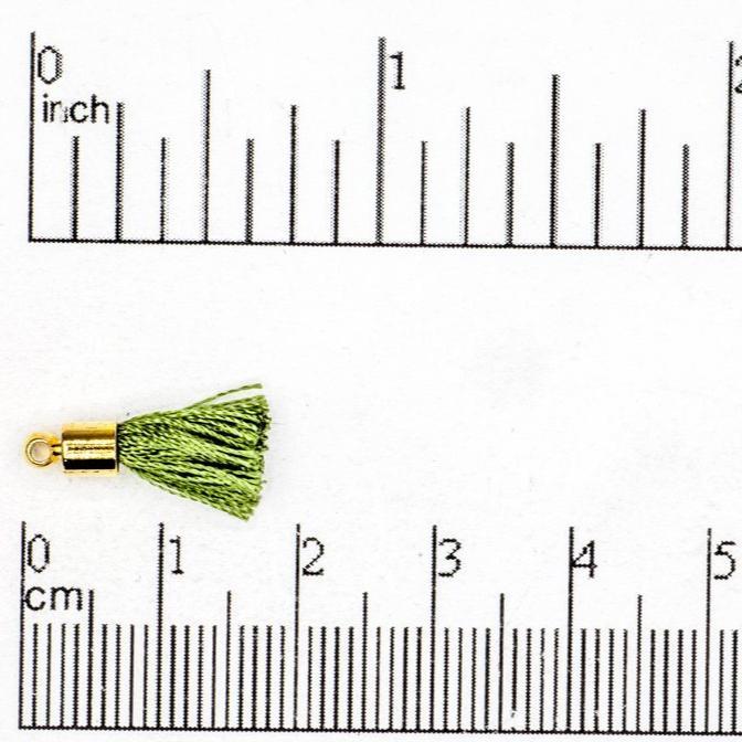 17mm-20mm Small Silk Tassel with Gold Cap - Sold by the Piece - 1mm Loop - Available in Multiple Colors
