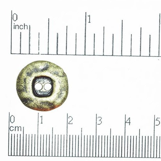 18mm Hammered Indent Button - Made of Pewter - Made in the USA - BTN1