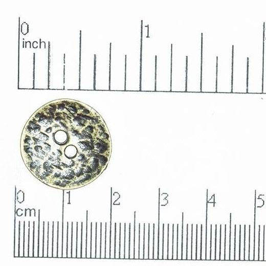 19mm Two Texture Round Button - Made of Pewter - Sold by the Piece - BTN11