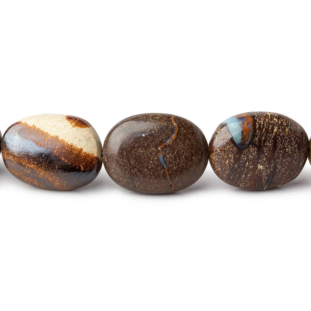 Australian Boulder Opal plain nuggets 18 inch 40 beads 8x6x4-17x13x7mm A