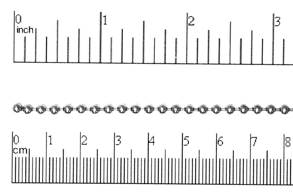 3mm Stainless Steel Ball Chain sold by the Foot - CH 136SS