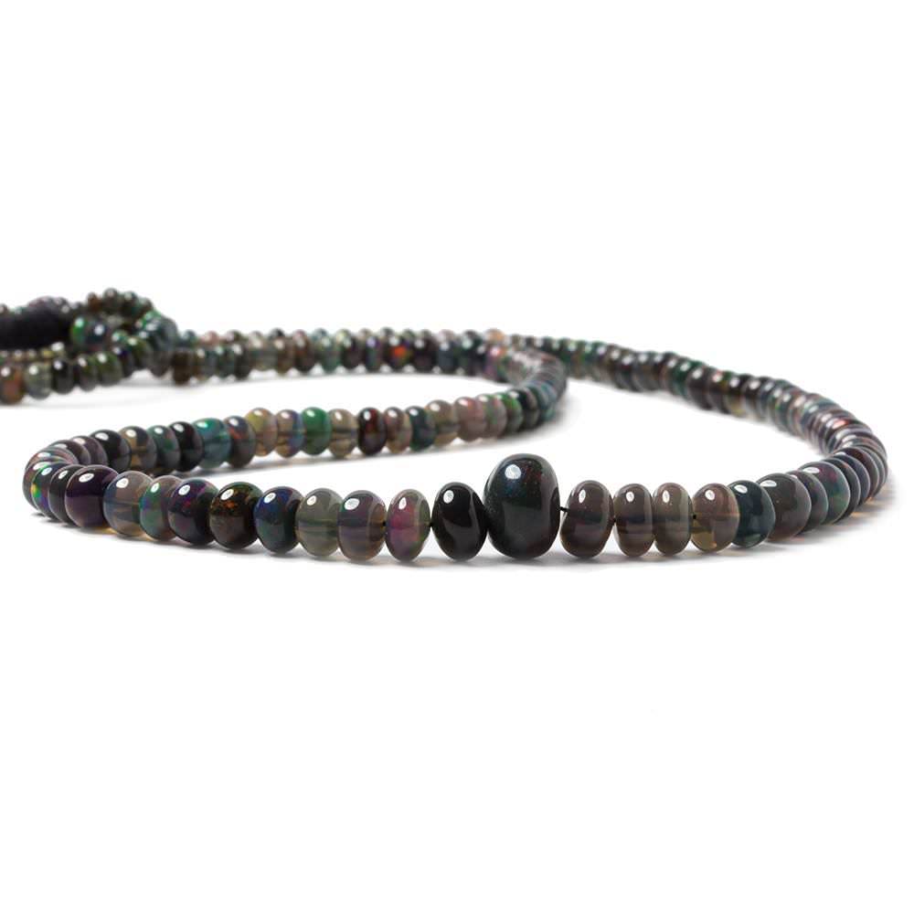 3-7mm Blue Ethiopian Opal Plain Rondelle Beads 16 inch 138 pieces