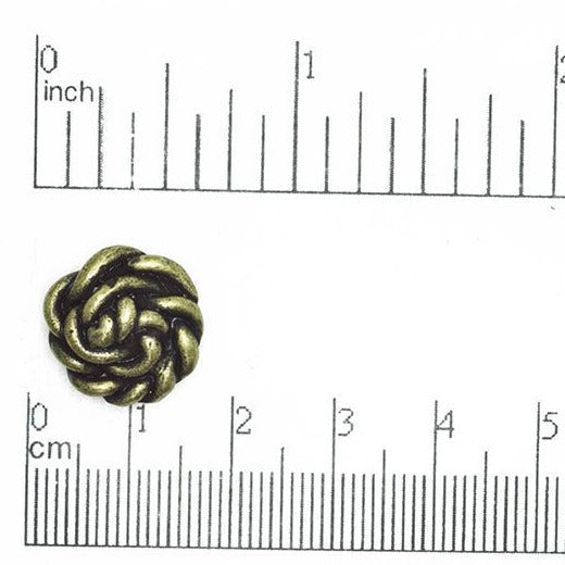 15mm Spiral Cord Button - Made of Pewter - Made in the USA - BTN29