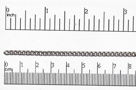 2.5mm x 4.5mm Curb Stainless Steel Curb Chain sold by the Foot - CH 126SS