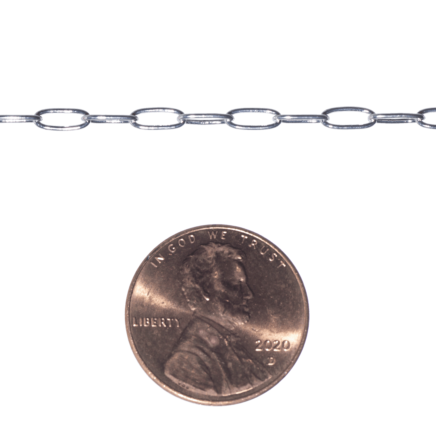 Tiny Paperclip Cable Chain measures 1.75mm x 5.9mm available in many Finishes sold by the Foot - CH 159