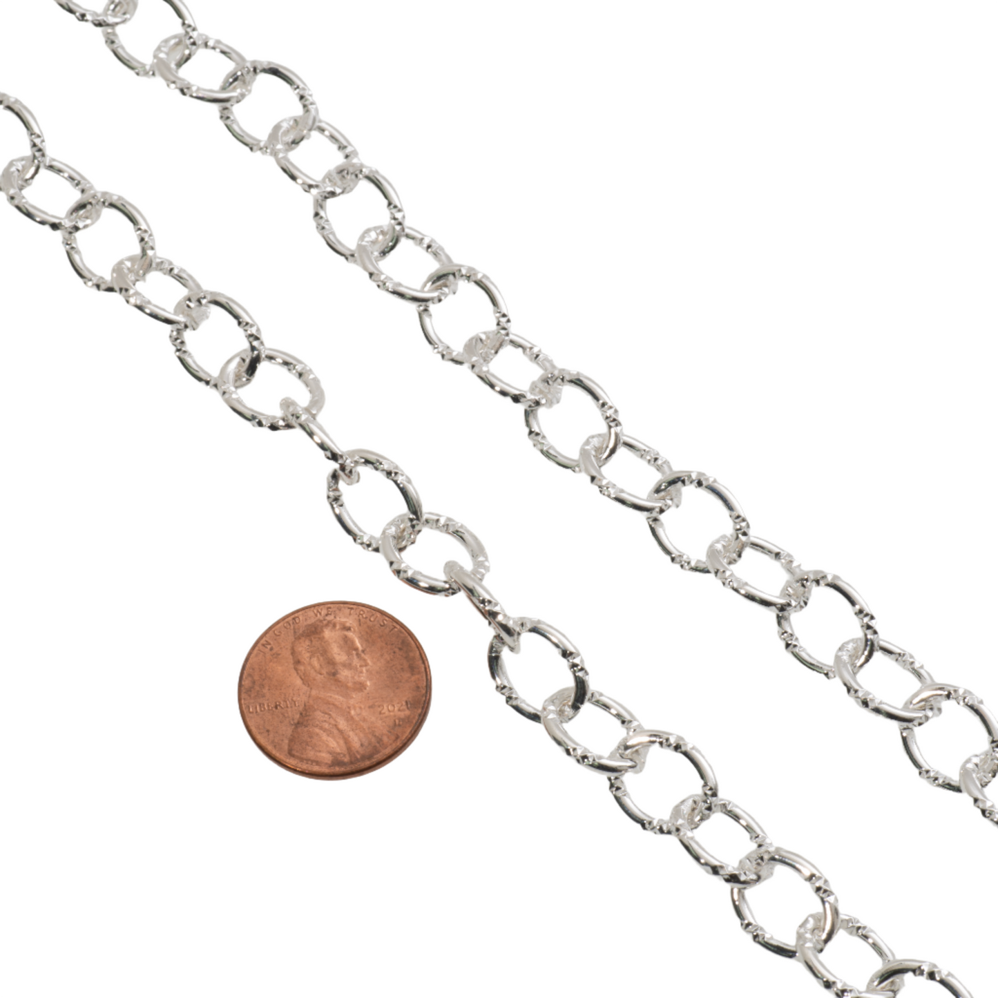Cable Chain - Oval Textured 9.5mm x 12mm - Multiple Colors - Per Foot