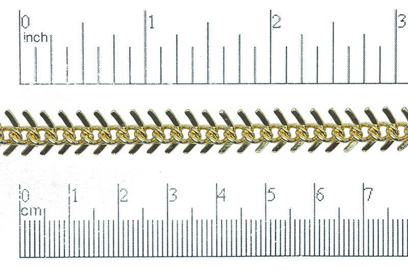 9mm Fishbone Specialty Chain sold by the Foot available in Multiple Colors - CH 113