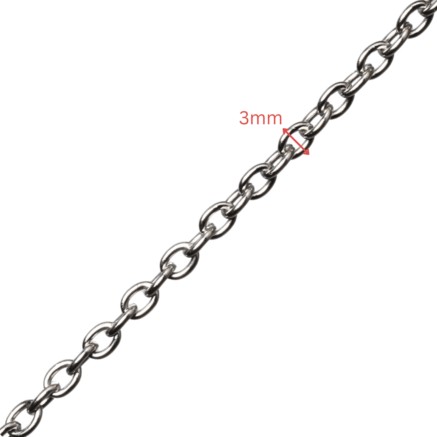 3.7mm x 3mm Stainless Steel Cable Chain sold by the Foot - CH 123SS