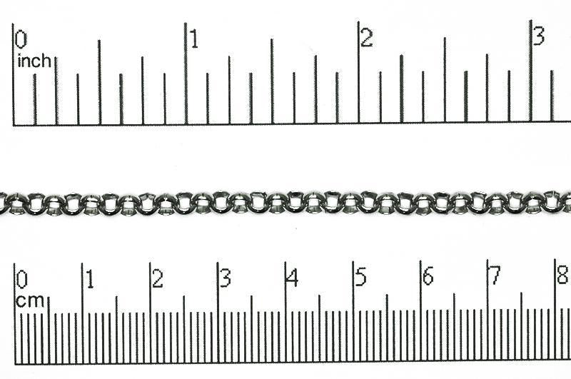 4mm  (Inside diameter 3.25mm) Stainless Steel Rolo Chain sold by the Foot - CH 132SS