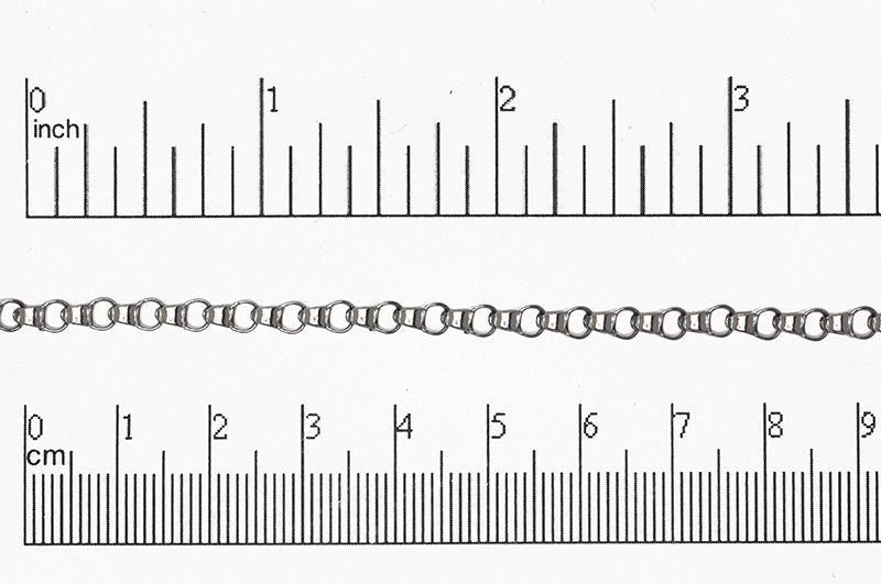 5.5mm x 3.8mm Stainless Steel Box Rolo (Bicycle) Chain sold by the foot - CH 133SS