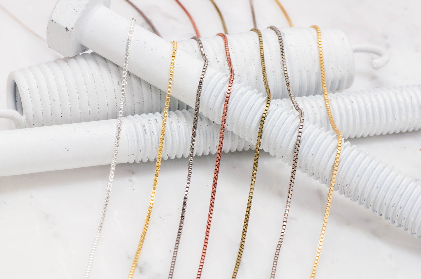 Box Chain - 1.2mm - Available in Multiple Colors - Sold by the Foot - CH 153