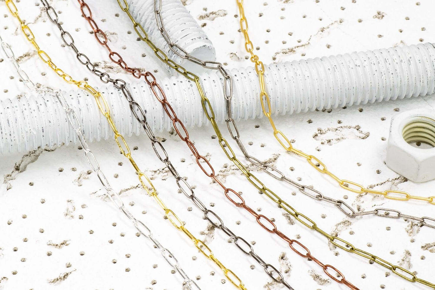 Paperclip Chain - 7.9mmx2.3mm - Available Multiple Colors - Per Foot CH-160
