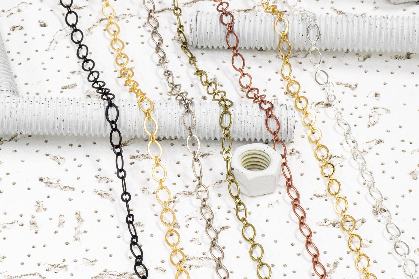 Cable Chain - 9mm x 5mm - Available in Multiple Colors - Sold by the Foot - CH 220
