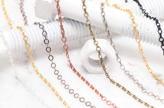 Cable Chain Small Size - Multiple Finishes Available- Measures 3.5mm x 3mm - Sold by the Foot - CH 245