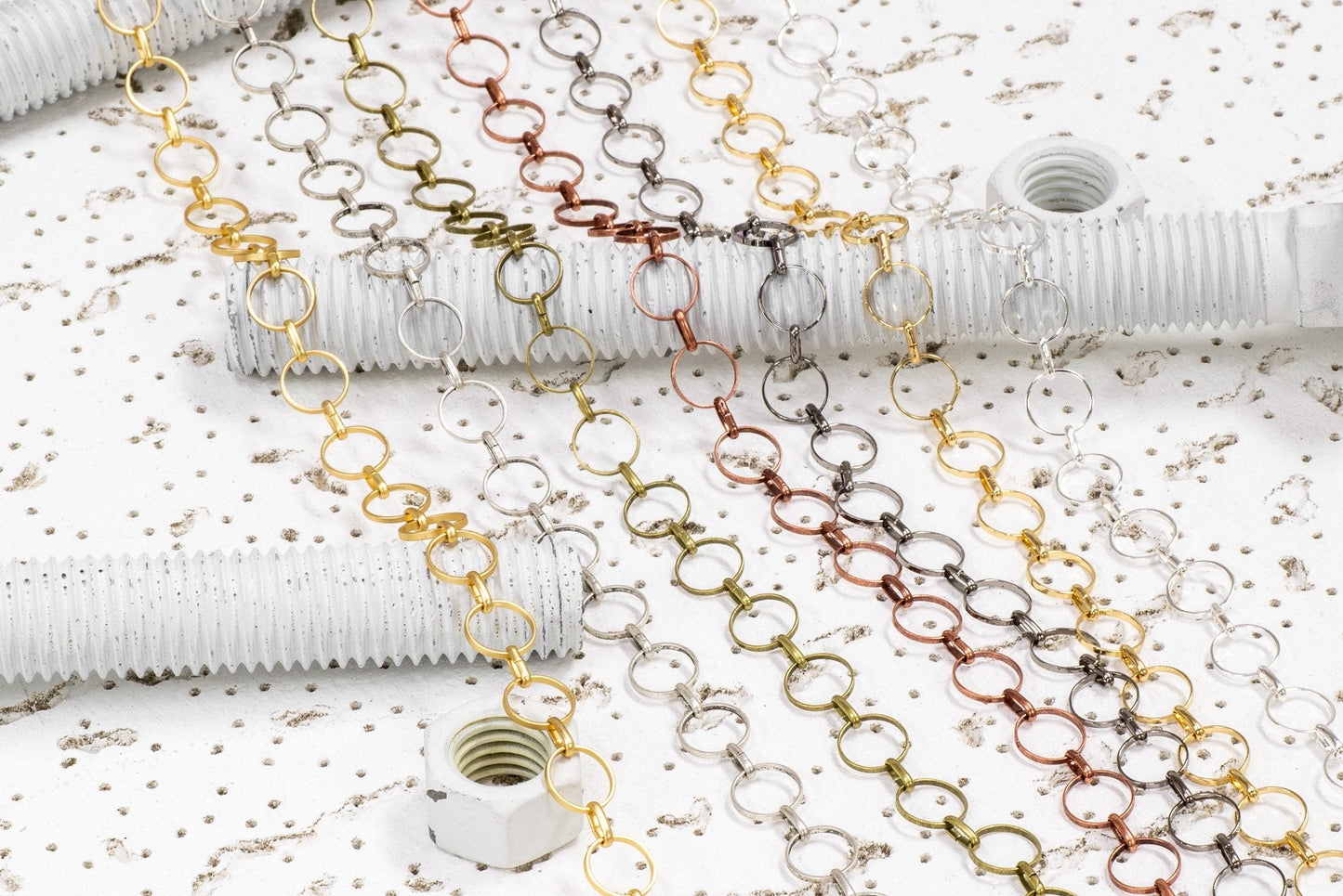 9mm Round Link Specialty Chain sold by the Foot available in Multiple Colors - CH 282