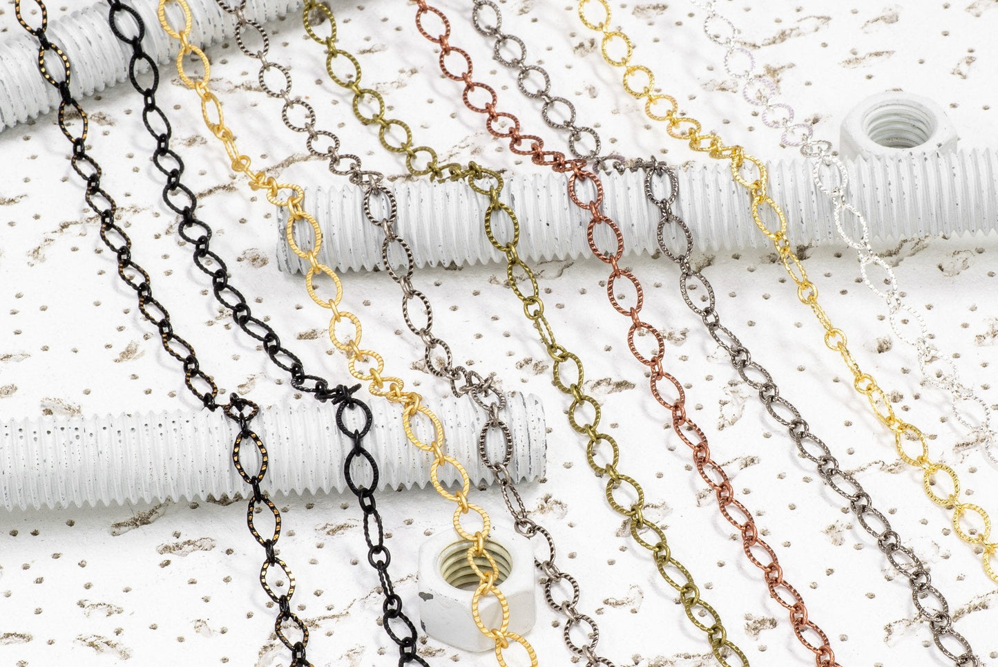 Cable Chain - 9mm x 6mm - Available in Multiple Colors - Sold by the Foot - CH 28