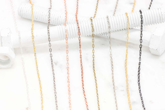 Cable Chain - 4mm x 2mm - Available in Multiple Colors - Sold by the Foot - CH 3020