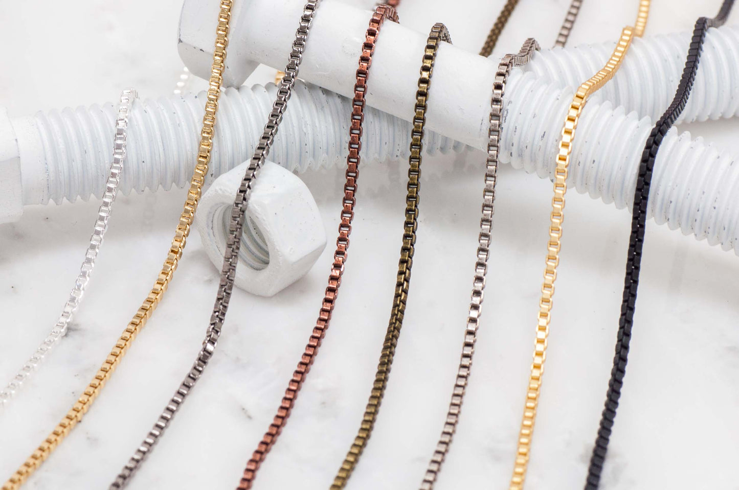 Box Chain 2mm available in Multiple Colors sold by the Foot - CH 304