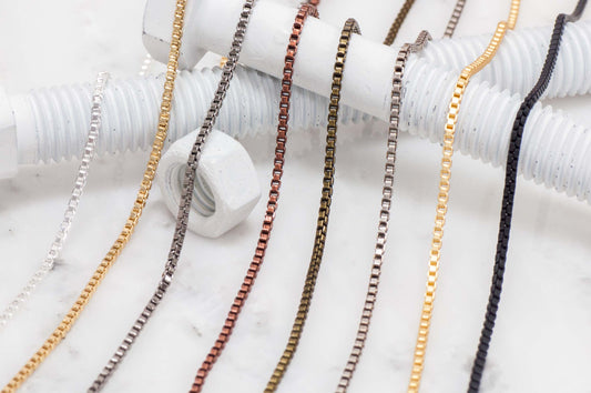 Box Chain 2mm available in Multiple Colors sold by the Foot - CH 304