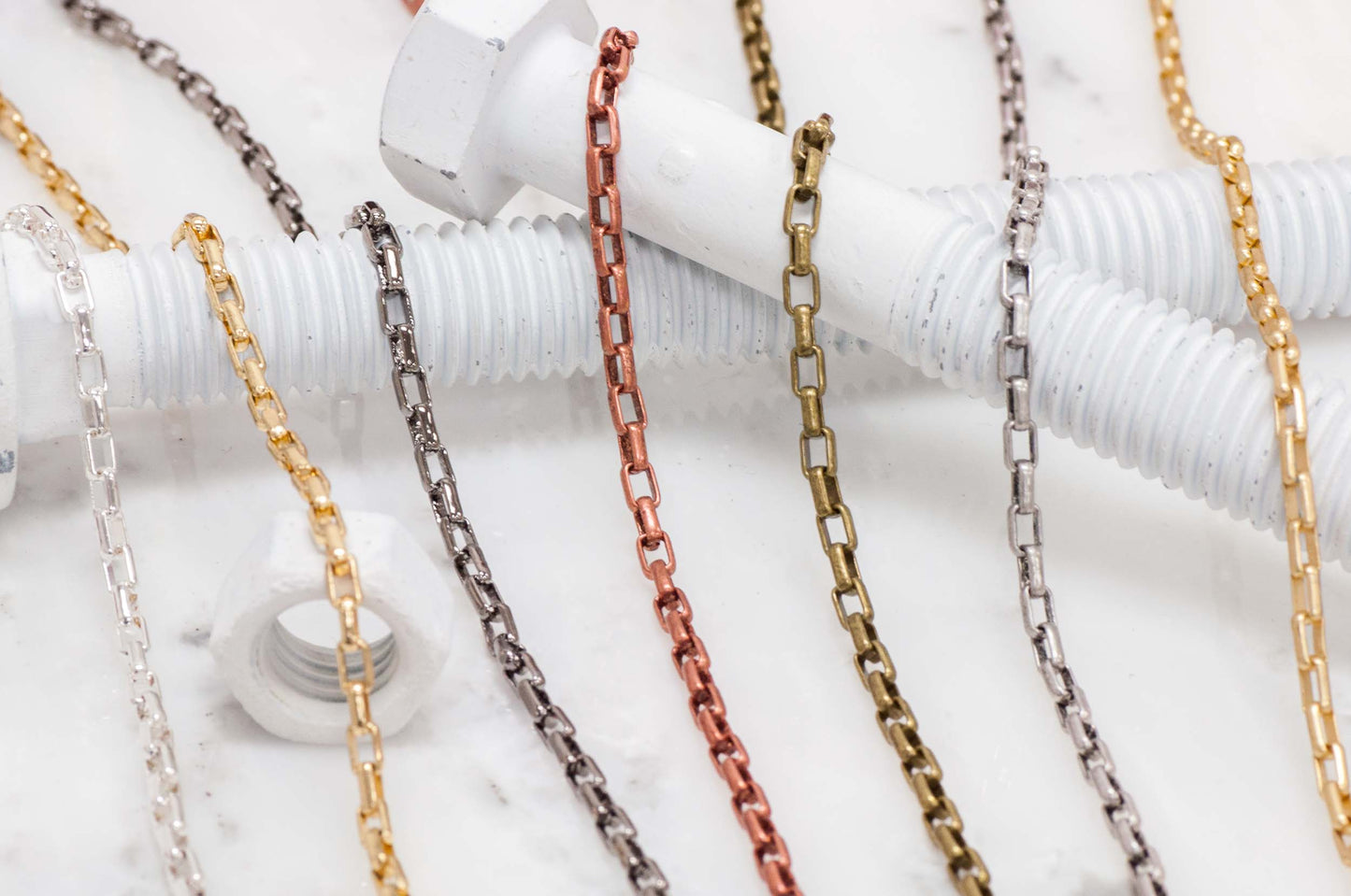 Box Chain - 5mm x 3mm - Available in Multiple Colors - Sold by the Foot - CH 320