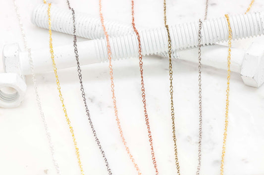 Figure 8 Cable Chain - 2mm x 5mm - Available in Multiple Colors - Sold by the Foot - CH 5020