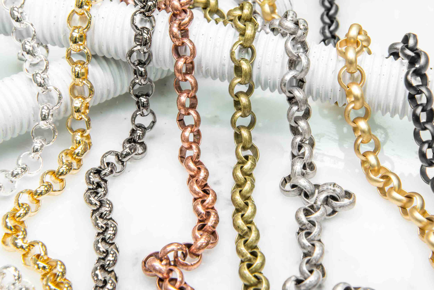 Rolo Belcher Chain - 7mm available in Multiple Colors sold by the Foot - CH 5