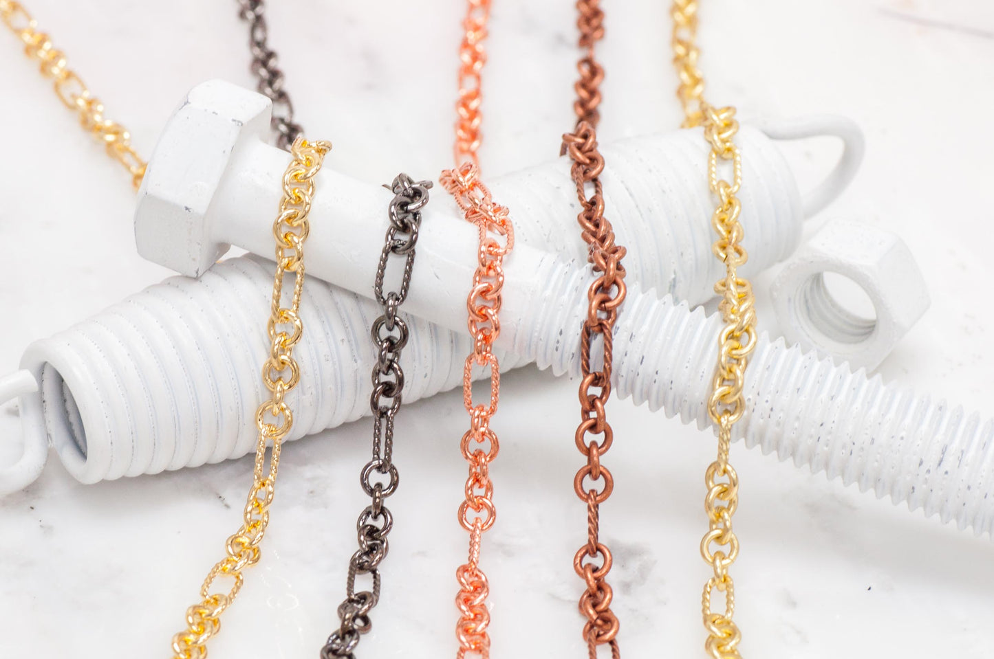 9mm x 5mm Rectangle Rope Cable Chain - Made of plated brass - Sold by the foot - Ch-803