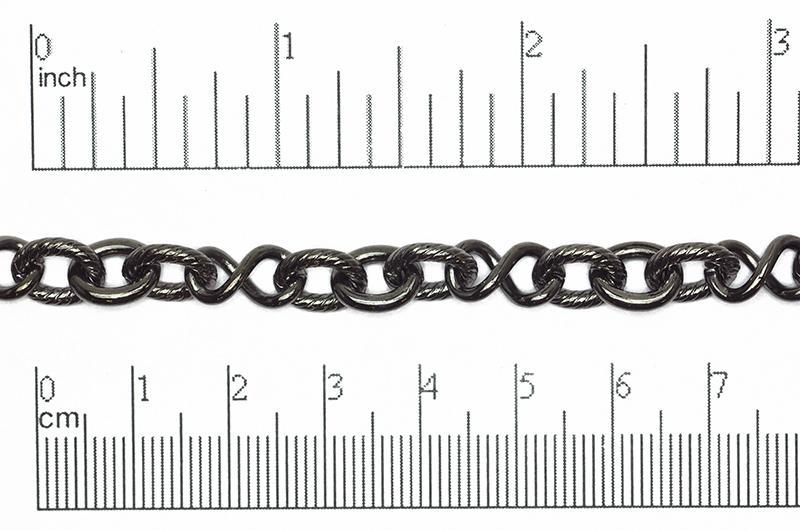 10mm x 8mm Oval, 12.7mm x 7mm Infinity Link Cable Chain - Made of Brass - Sold by the Foot - Ch-818