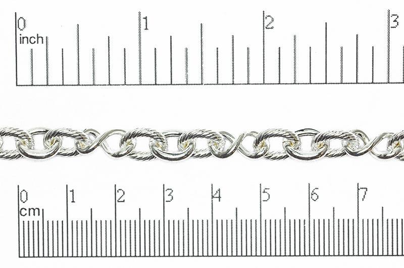 10mm x 8mm Oval, 12.7mm x 7mm Infinity Link Cable Chain - Made of Brass - Sold by the Foot - Ch-818