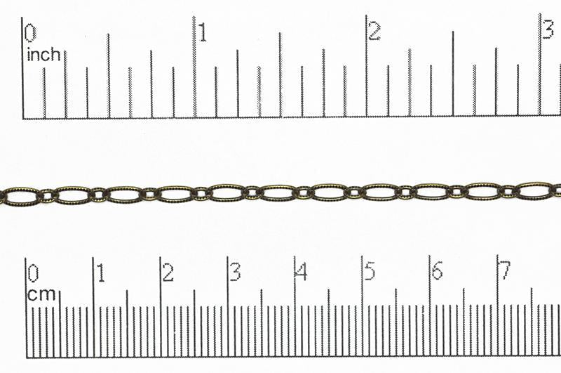 6.4mm x 3mm Textured Oval Cable Chain Sold by The Foot - CH 820