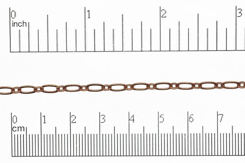 6.4mm x 3mm Textured Oval Cable Chain Sold by The Foot - CH 820