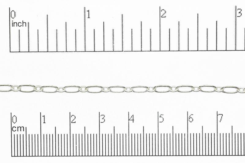 6.4mm x 3mm Textured Oval Cable Chain Sold by The Foot - CH 820