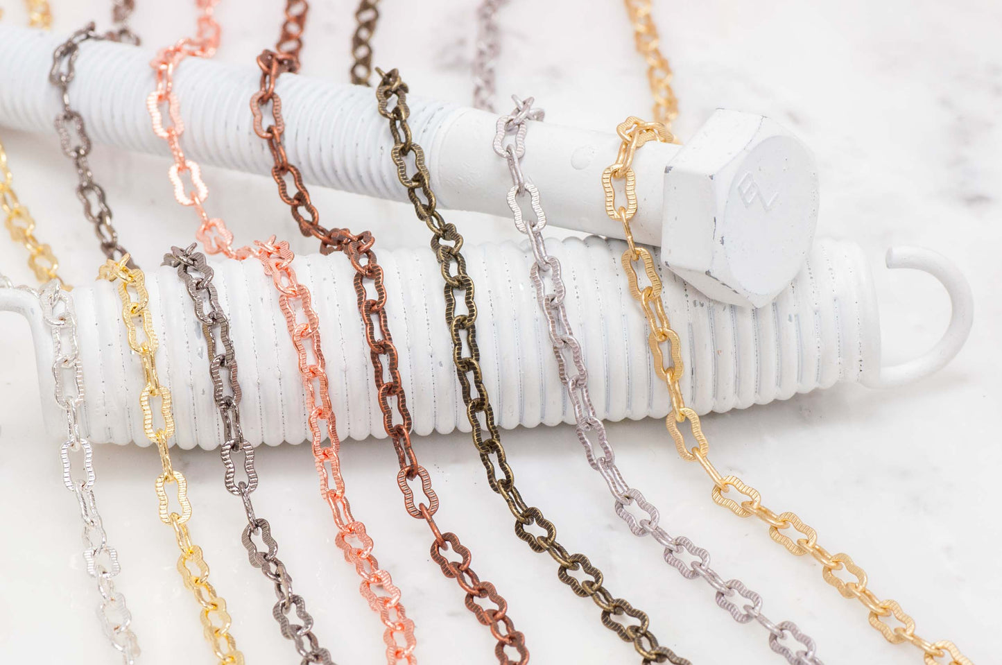 5mm wide and each link measures 8mm long Cable Chain Sold by The Foot - CH 822