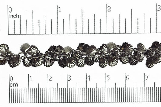 7mm x 5.6mm Seashell Dangle Chain - Made of Brass - Sold by the Foot - Ch-827
