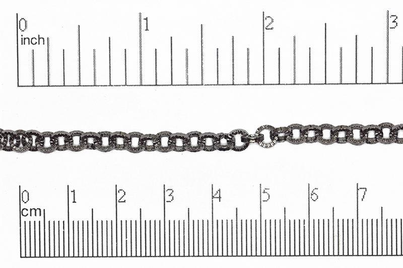 5mm Textured Circular Cable Chain Sold by The Foot - CH- 833
