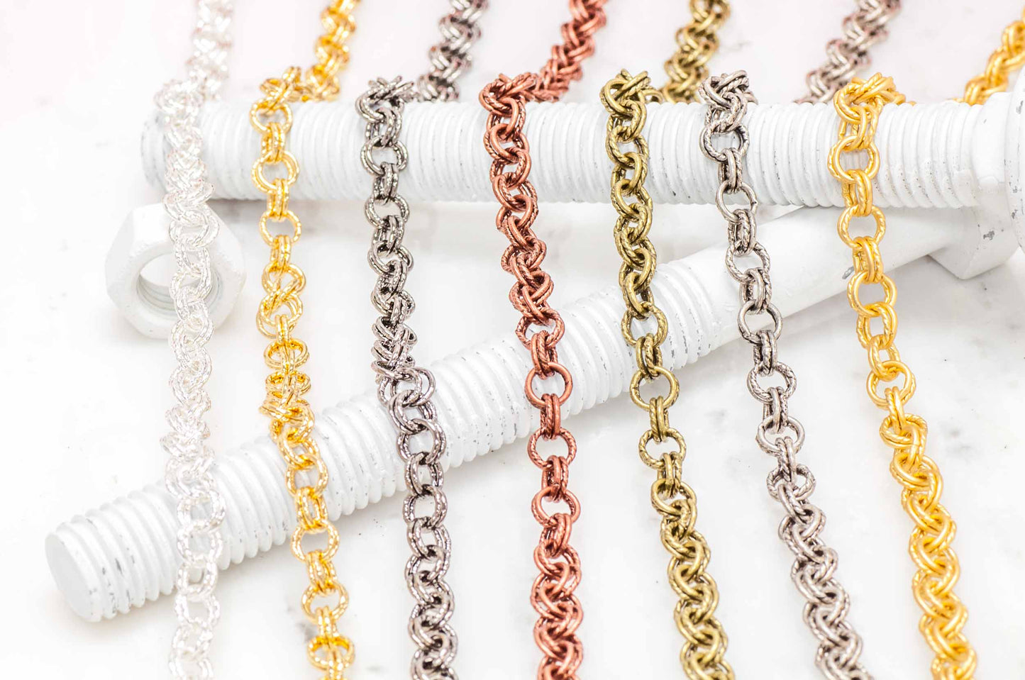 6.8mm Double-Link Cable Chain - Made of Brass - Sold by the Foot - Ch-838