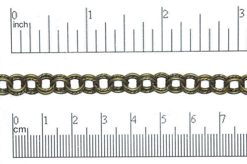 6.8mm Double-Link Cable Chain - Made of Brass - Sold by the Foot - Ch-838