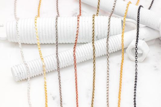 2.5mm x 3.5mm Square Wire Cable Chain sold by the Foot - CH 856