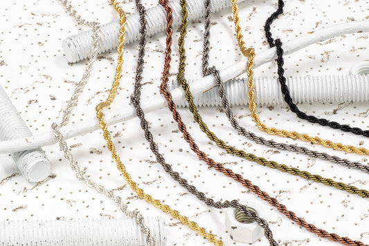 3.8mm Classic Rope Chain - Made of Brass - Sold by the Foot - Ch-862