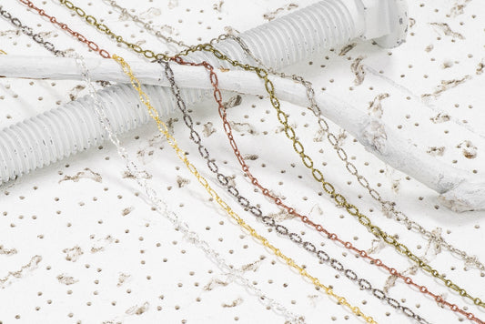 3mm x 4.8mm Textured Oval Linked Cable Chain Sold by The Foot - CH 867
