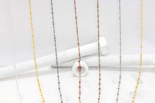 2mm Elegant Twisted Satellite Curb Chain - Made of plated brass - Sold by the foot - Ch-873